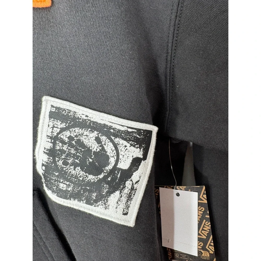 Vans Punk Patch Pullover Hoodie Men's Medium Black Graphic Hooded Sweatshirt